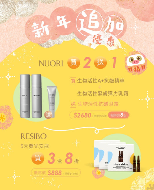 【Nuori & Resibo 】新年追加優惠低至8折