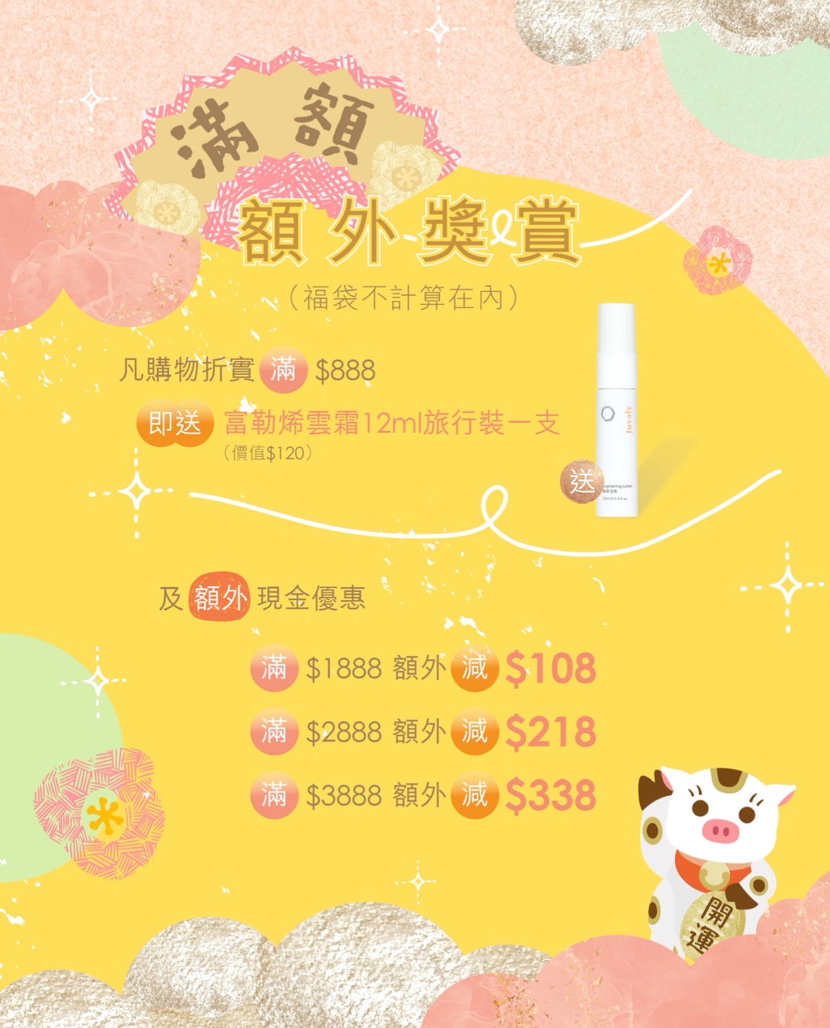 滿額額外奬賞+現金折扣高達$338